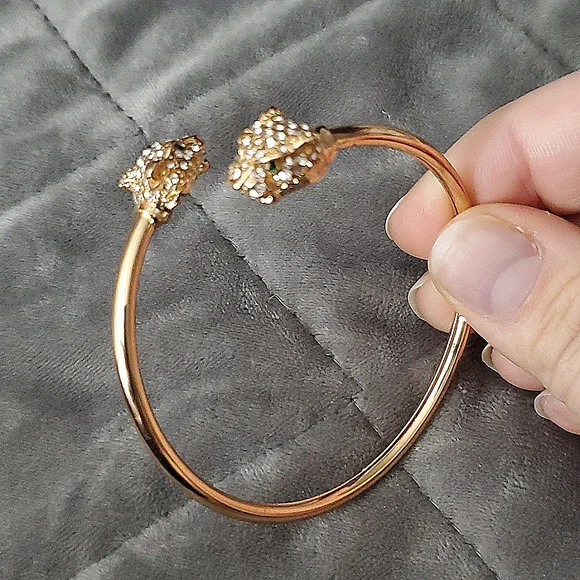 Dragonhead Rhinestone Bangle - Picture 2 of 2